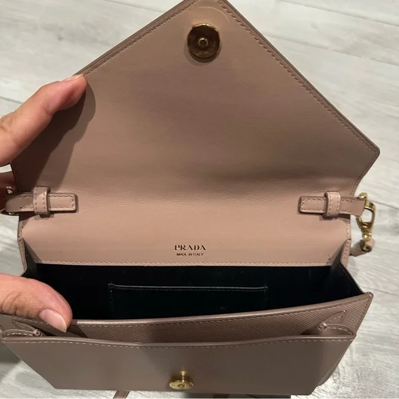 Prada Cosette Crossbody in Matte Nude Saffiano Leather - Picture 5 of 14